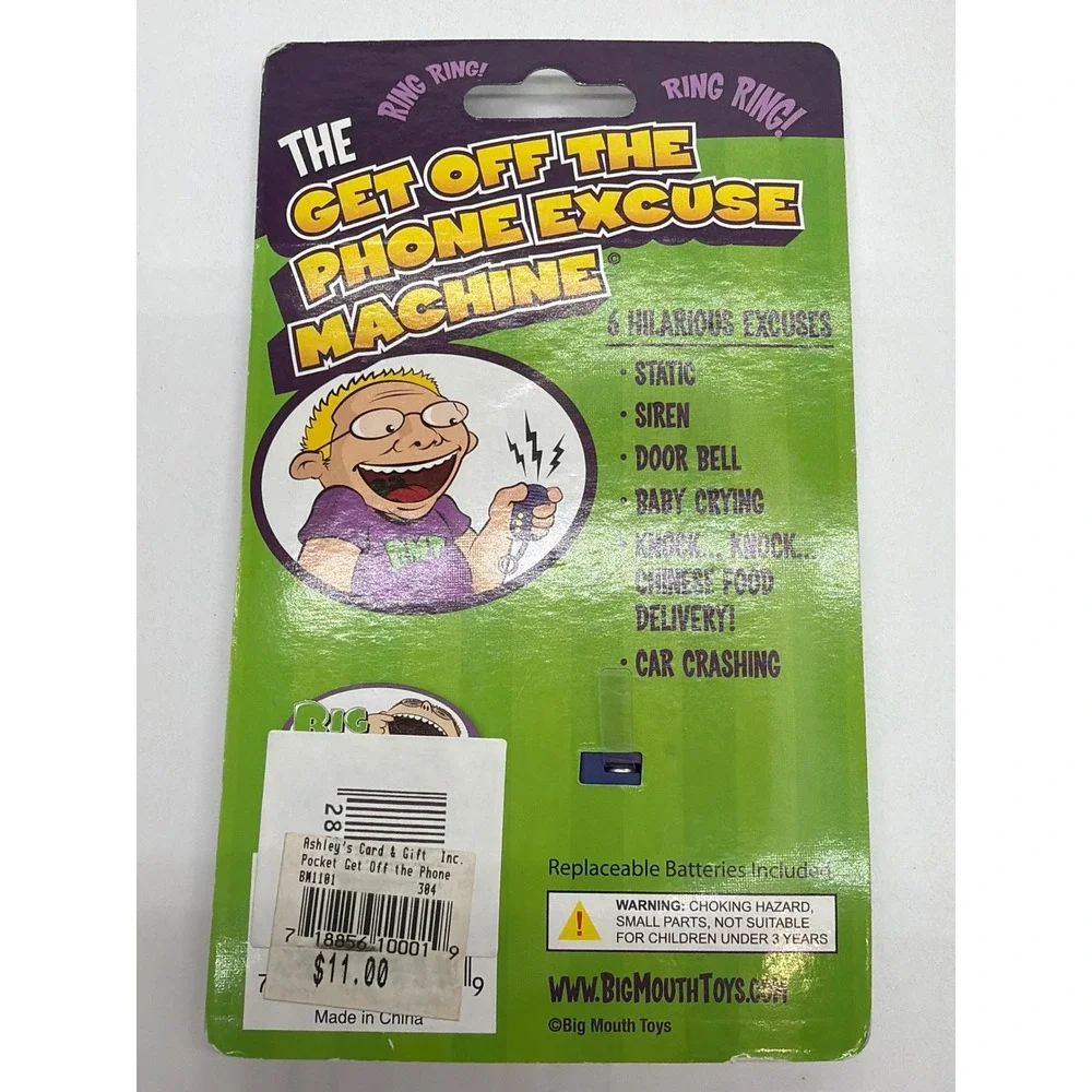 Big Mouth Toys Get Off The Phone Excuse Machine 6 Sound Effects Keychain BM1101
